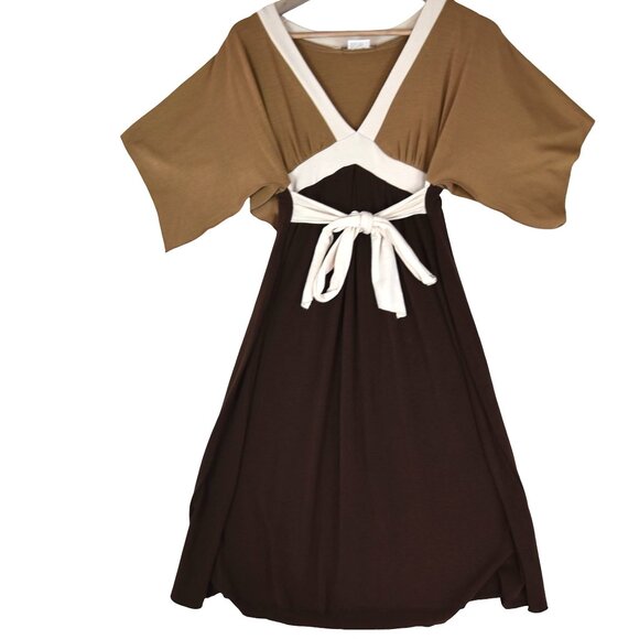 Boston Proper Colorblock Maxi Dress M Boho Tie Waist Flowy USA Made - Picture 2 of 7